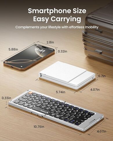 ProtoArc EM15 Bluetooth Wireless Mouse ＆ XK04 Portable Bluetooth Keyboard with PU Leather Cover in Kuwait