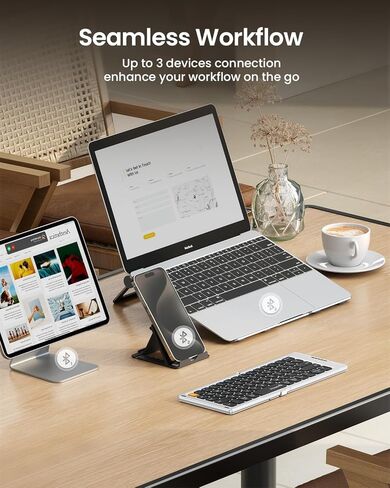 ProtoArc EM15 Bluetooth Wireless Mouse ＆ XK04 Portable Bluetooth Keyboard with PU Leather Cover in Kuwait