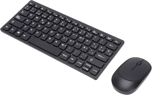 Zopsc Spanish Wireless Keyboard and Mouse Combo, 78 Keys Ultra Thin Ergonomic Spanish Keyboard and Silent Mouse Set for PC Desktop Laptop, Plug and Play in Kuwait