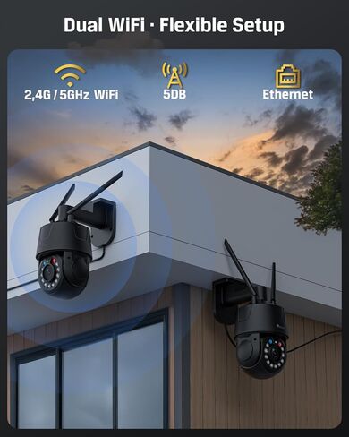 كاميرا مراقبة Ctronics 4K خارجية، تكبير بصري 30×، تتبع تلقائي، رؤية ليلية 150 مترًا، إنذار R&B، 32 إعدادًا مسبقًا/2 مسار دورية، شبكة Wi-Fi مزدوجة النطاق، عقلي، 256 جيجابايت TF/FTP/NVR/Cloud، جهاز كمبيوتر/تطبيق in Kuwait