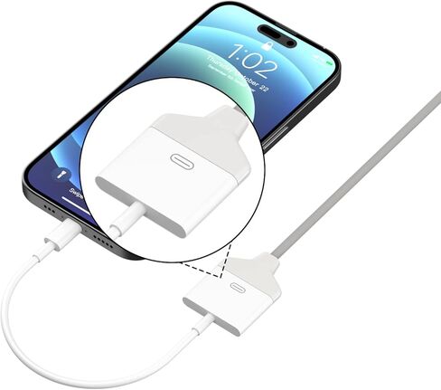 محول Lightning إلى 30 Pin Female لهاتف iPhone، [معتمد من Apple MFi] 8 Pin إلى 30 Pin محول شحن ونقل بيانات لهاتف iPhone 14 13 12 11 Xs X 8 7 6 5 4 iPad iPod - بدون دعم صوتي (أبيض) in Kuwait