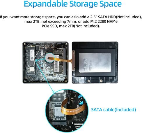 كمبيوتر صغير، Intel Alder Lake N100 (يصل إلى 3.4 جيجا هرتز)، ذاكرة وصول عشوائي 16 جيجا بايت 512 جيجا بايت M.2 SSD ثنائي الشبكة المحلية، أجهزة كمبيوتر مكتبية صغيرة Windows 11، شاشة ثلاثية 4K، نوع C، WiFi 6، BT 5.2، كمبيوتر صغير للمكتب المنزلي والعودة إلى ا in Kuwait