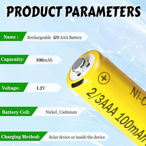 Ni-CD 2/3AAA 100mAh 1.2V Rechargeable Solar Light Battery, 4 Packs 2 /3AAA Batteries for Outdoor Solar Lights，Hanging Lanterns in Kuwait