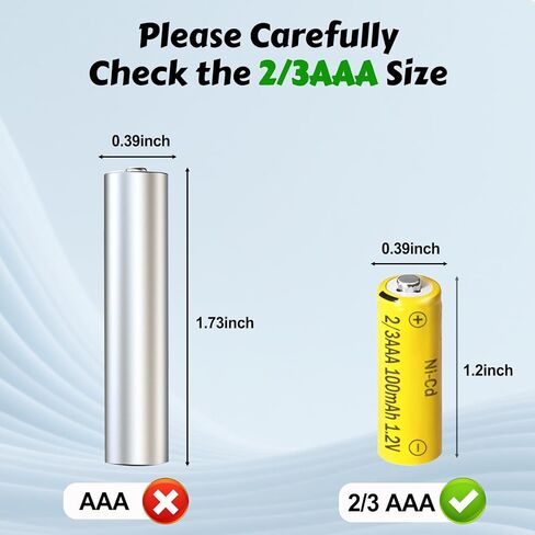 Ni-CD 2/3AAA 100mAh 1.2V Rechargeable Solar Light Battery, 4 Packs 2 /3AAA Batteries for Outdoor Solar Lights，Hanging Lanterns in Kuwait