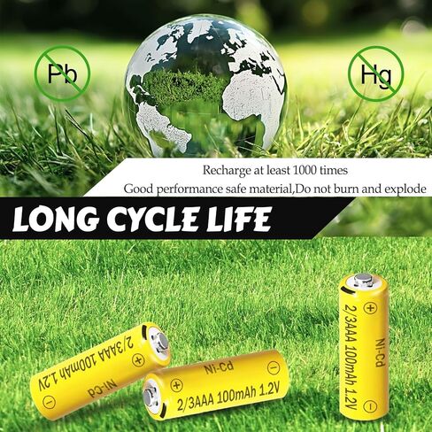 Ni-CD 2/3AAA 100mAh 1.2V Rechargeable Solar Light Battery, 4 Packs 2 /3AAA Batteries for Outdoor Solar Lights，Hanging Lanterns in Kuwait