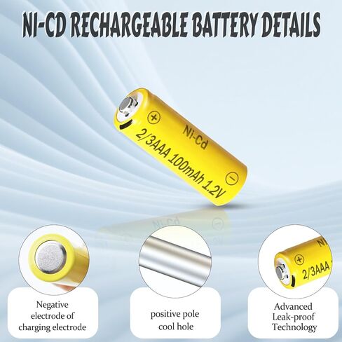 Ni-CD 2/3AAA 100mAh 1.2V Rechargeable Solar Light Battery, 4 Packs 2 /3AAA Batteries for Outdoor Solar Lights，Hanging Lanterns in Kuwait