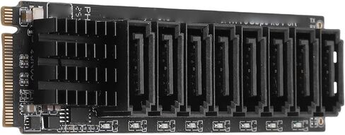 محول EBTOOLS M.2 إلى SATA، 8 منافذ PCIe 3.0 x2 مع عرض نطاق ترددي 16 جيجابت في الثانية، يحول مفتاح M.2 إلى 8 منافذ ATA 3.0 تسلسلية، ويدعم محركات أقراص HDD SSD NAS، مع مبدد حرارة من الألومنيوم in Kuwait