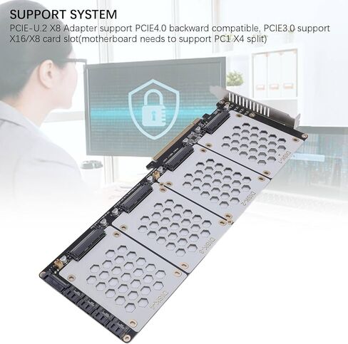 بطاقة محول Zunate U.2 NVME إلى PCIe 4.0 X8 SFF-8639 للقرص الصلب 2.5 بوصة، توسع داخلي عالي السرعة للكمبيوتر مع PCB ثابت وسهل التركيب، يدعم PCIe 4.0 X8 X16 in Kuwait