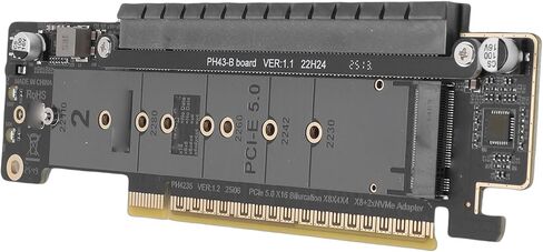 GOWENIC NVMe PCIe Adapter, PCIe 5.0 X16 to Dual M.2 M Key Adapter Card, .2 NVMe Expansion Card Supports X8 X4 X4 Split for Desktop PC in Kuwait