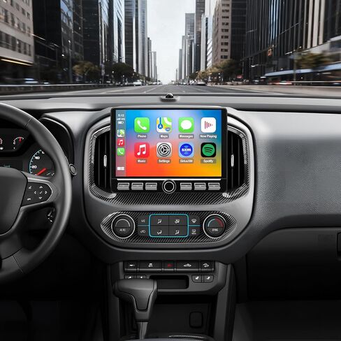 QLED Radio for Chevy Chevrolet Colorado GMC Canyon Upgrade for 2015 2016 2017 2018 2019 Non-Bose Models,Carbon Fiber Style,Touch Screen Stereo Replacement,Wireless carplay Android auto,4G Network in Kuwait