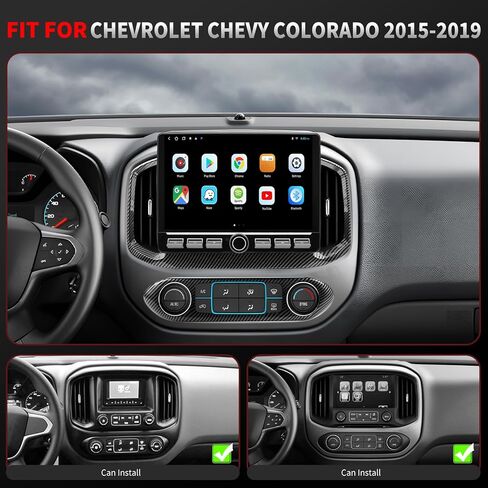 QLED Radio for Chevy Chevrolet Colorado GMC Canyon Upgrade for 2015 2016 2017 2018 2019 Non-Bose Models,Carbon Fiber Style,Touch Screen Stereo Replacement,Wireless carplay Android auto,4G Network in Kuwait