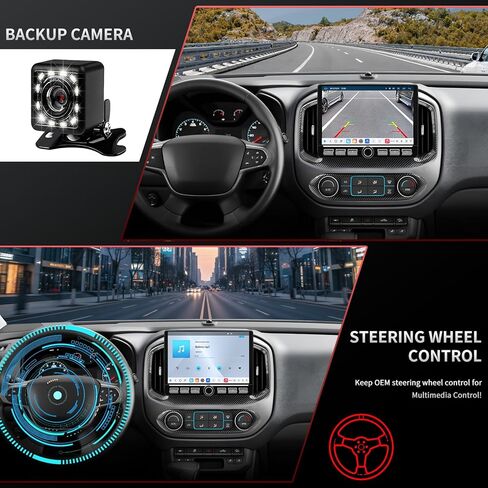 QLED Radio for Chevy Chevrolet Colorado GMC Canyon Upgrade for 2015 2016 2017 2018 2019 Non-Bose Models,Carbon Fiber Style,Touch Screen Stereo Replacement,Wireless carplay Android auto,4G Network in Kuwait