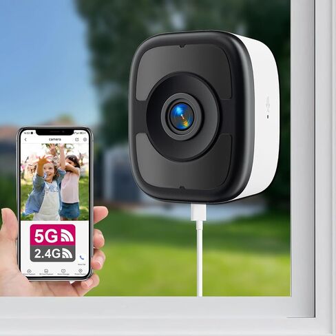 5MP 3K Magnetic Window Camera, Indoor Window Camera with Night Vision Full Color, WiFi6 Window Camera for Home Security, Person & Car Detection, 2 Way Talk, 24/7 Recording in Kuwait