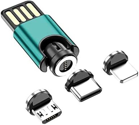 BoxWave Cable Compatible with Logitech G Cloud Gaming Handheld 940-000198 (7 in) - MagnetoSync mini Adapter, Magnet Charging Cable USB Type-C Micro USB - Teal in Kuwait