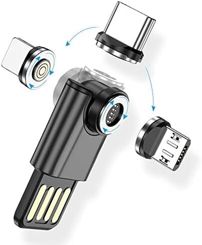 BoxWave Cable Compatible with Logitech G Cloud Gaming Handheld 940-000198 (7 in) - MagnetoSync mini Adapter, Magnet Charging Cable USB Type-C Micro USB - Teal in Kuwait