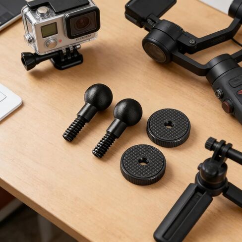 محول خيط من رأس 15 مم إلى 1/4 بوصة مع فواصل لكاميرات DSLR Gimbals بطول 33 مم رأس خليط من الألومنيوم in Kuwait