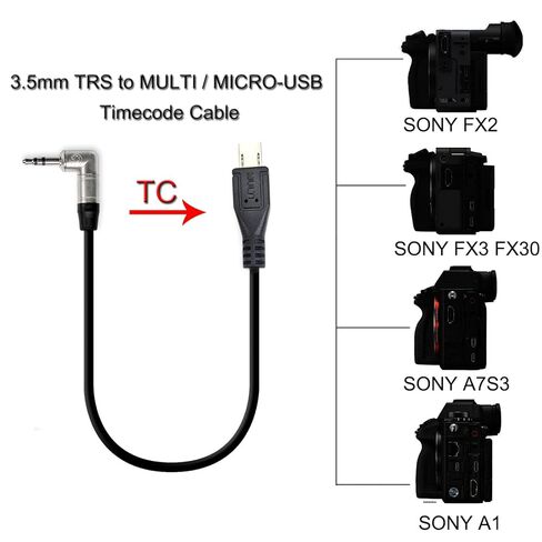 HENGYONGTA Tentacle SYNC E, Original, Track E, TIMEBAR, Deity TC-1/ PR-2 Timecode Cable 3.5mm TRS to Multi/Micro USB for Sony FX2, FX3, FX30, A7S3, A1 Camera in Kuwait