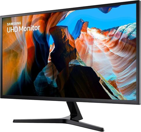 شاشة سامسونج 32 بوصة من سلسلة ViewFinity UJ59، شاشة 4K UHD (3840x2160)، 60 هرتز، 4 مللي ثانية، AMD FreeSync، منفذ HDMI/عرض، وضع توفير العين/الوميض، رمادي داكن/أزرق، مع كابل MTC HDMI in Kuwait
