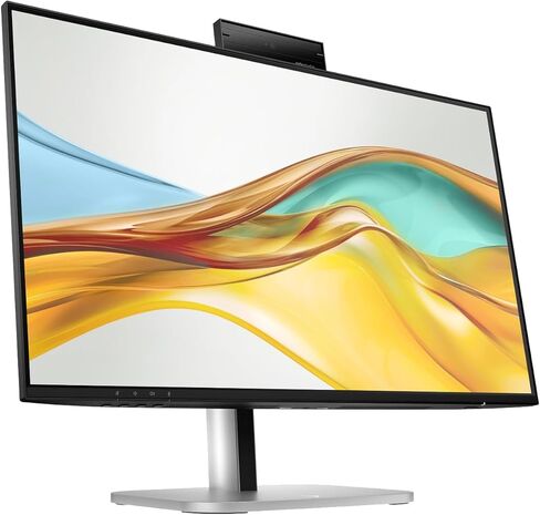 شاشة مؤتمرات HP Series 5 Pro 524pm 24 بوصة FHD USB-C، كاميرا ويب منبثقة 5 ميجابكسل، مكبرات صوت 4 × 3 وات، حامل VESA (100 مم)، منفذ عرض، HDMI ومنفذ USB Dockztorm، أسود/فضي (9E0G9UT#ABA) in Kuwait