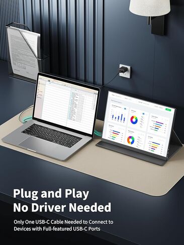 شاشة MAGICRAVEN سلكية محمولة للكمبيوتر المحمول، شاشة محمولة مقاس 15.6 بوصة - شاشة ثانية بدقة 1080 بكسل FHD للمنزل والمكتب in Kuwait