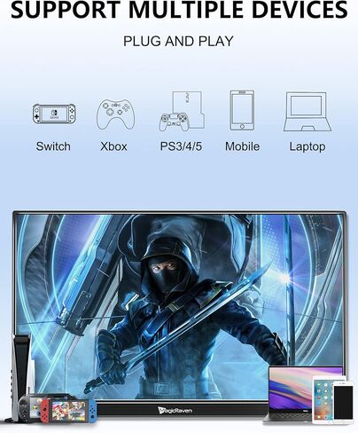 شاشة كمبيوتر محمول MAGICRAVEN 4K، شاشة كمبيوتر محمول مقاس 16 بوصة 3840 × 2400 IPS، 1500: 1، شاشة 400 شمعة في المتر المربع USB C HDMI لألعاب الكمبيوتر مع مكبرات صوت وغطاء ذكي، شاشة سفر لهاتف الكمبيوتر PS5/4 Xbox Switch in Kuwait