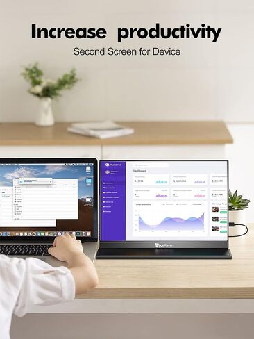 شاشة كمبيوتر محمول MAGICRAVEN 4K، شاشة كمبيوتر محمول مقاس 16 بوصة 3840 × 2400 IPS، 1500: 1، شاشة 400 شمعة في المتر المربع USB C HDMI لألعاب الكمبيوتر مع مكبرات صوت وغطاء ذكي، شاشة سفر لهاتف الكمبيوتر PS5/4 Xbox Switch in Kuwait