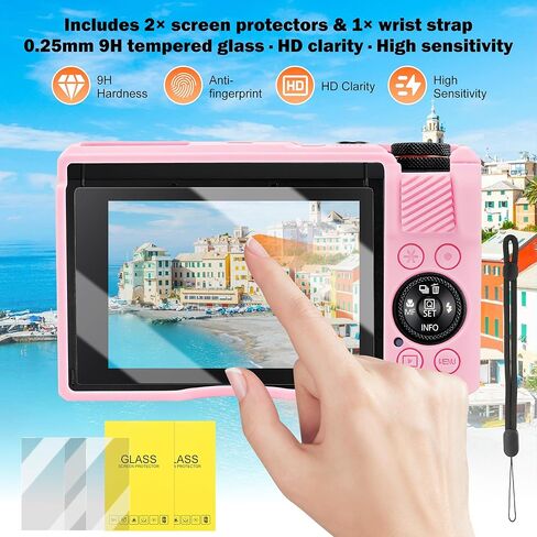 Case for Canon PowerShot G7 X Mark III Digital Camera, Soft Anti-Scratch Protective Cover with Removable Lens Cap, Compatible with DSLR, Includes 2 Screen Protectors and 1 Wrist Strap (Pink) in Kuwait