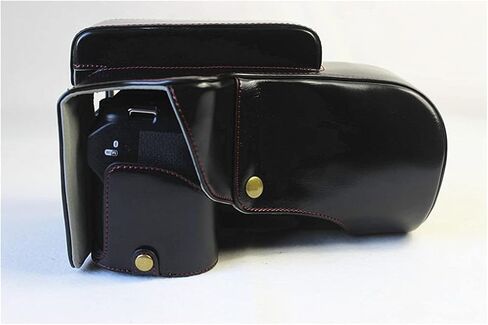 YODZ Vintage Leather Camera Case Bag for Nikon COOLPIX P1000 Camera - Black/Brown/Brass, with Mini Storage Bag + Removable Strap + Leather Wrist Band,Brass in Kuwait