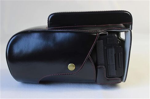 YODZ Vintage Leather Camera Case Bag for Nikon COOLPIX P1000 Camera - Black/Brown/Brass, with Mini Storage Bag + Removable Strap + Leather Wrist Band,Brass in Kuwait