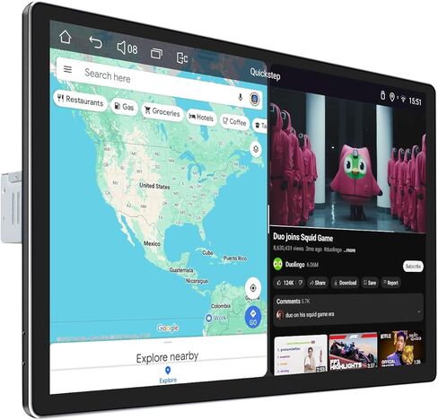 راديو Joying Single Din يعمل باللمس 12.95 بوصة ستيريو سيارة مع Apple Carplay وAndroid Auto، 4GB+64GB Android 13 وحدة رئيسية مع وصلة مرآة، AM/FM، بلوتوث، SWC، GPS (JY-UTS14N4) in Kuwait