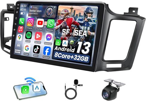 8Core 4G RAM Car Radio Stereo for Toyota RAV4 2013-2018: Upgrade 5GWiFi Android 13 Split-Screen SWC GPS Bluetooth 5.0 Touchscreen Replacement with Carplay Android Auto DSP FM/RDS Audio in Kuwait