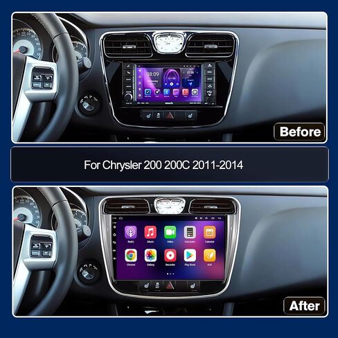 【4G+64GB】Car Radio Stereo for Chrysler 200 200C 2011-2014,Android 13 Wireless Carplay&Android Auto with 9 Inch IPS Touch Screen Radio Support Real-Time GPS/Voice Control/WiFi/AHD Back-up Camera/SWC/FM in Kuwait