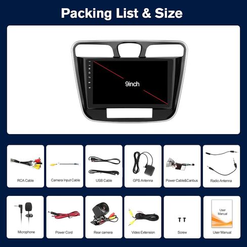 【4G+64GB】Car Radio Stereo for Chrysler 200 200C 2011-2014,Android 13 Wireless Carplay&Android Auto with 9 Inch IPS Touch Screen Radio Support Real-Time GPS/Voice Control/WiFi/AHD Back-up Camera/SWC/FM in Kuwait