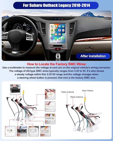 64 جيجا لسيارة Subaru Outback Legacy 2010-2014 Android 15 Car Stereo Wireless Carplay Android Auto 9.7 بوصة تعمل باللمس راديو مع بلوتوث EQ FM GPS WiFi + AHD كاميرا احتياطية وميكروفون in Kuwait