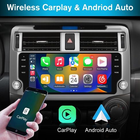 Jusnun Car Radio Stereo Android 13 for Toyota 4runner 2010-2022 Head Unit with Android Auto CarPlay in Kuwait