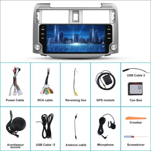 Jusnun Car Radio Stereo Android 13 for Toyota 4runner 2010-2022 Head Unit with Android Auto CarPlay in Kuwait