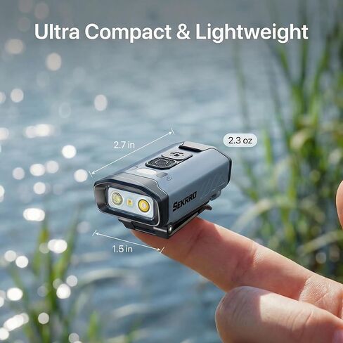 Sekrro Hard Hat Light, Rechargeable Hat Clip on Light, 800 Lumens 1100mAh Removable Battery LED Headlamp for Running, Construction, Fishing, Camping, Snow in Kuwait