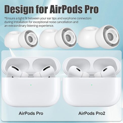 6 أزواج من أطراف الأذن البديلة، متوافقة مع AirPods Pro الجيل الثاني/الأول، سماعات أذن من السيليكون مع عزل للضوضاء، شبكة واقية من الغبار وحقيبة تخزين (S/M/L) in Kuwait