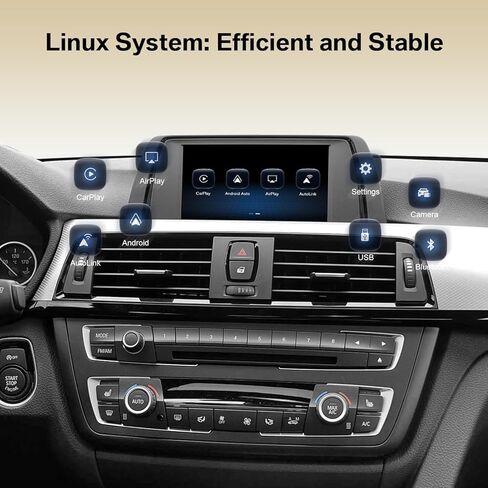 Linux CarPlay Retrofit Kit for BMW CIC System 1s 3s 5s 6s X1 X3 X5 X6 Z4,E60/E61/E81/E90/F07/F10/F11 2008-2012,E84/E71/F25/E70 2009-2013, Decoder Box, Support Android Auto, Mirrorlink, OEM Knobs & SWC in Kuwait
