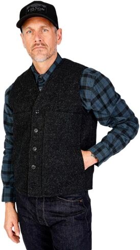 Filson Mens Mackinaw Wool Vest Navy Large in Saudi Arabia