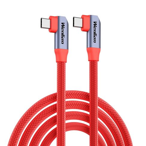 كابل مزامنة بيانات الكاميرا USB-C إلى USB-C بطول 10 أقدام، نقل بيانات بسرعة 20 جيجابت في الثانية، زاوية قائمة 90 درجة، مجدول من النايلون، أطراف مطلية بالذهب، اتصال ثابت لكاميرا Sony Canon Nikon DSLR، SSD خارجي، MacBook/Web-L in Kuwait