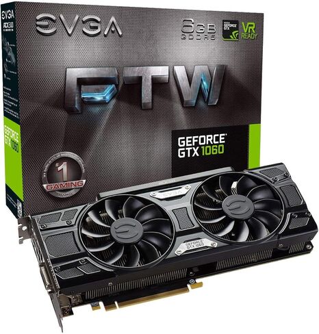 EVGA GeForce GTX 1060 6GB FTW GAMING ACX 3.0، 6GB GDDR5، LED، DX12 OSD دعم (PXOC) بطاقة رسومات 06G-P4-6268-KR (متجددة) in Kuwait