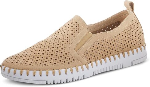 PATRIZIA Surfie Women's Slip-On Shoes – Perforated Microfiber with Leather Insole, Flexible Rubber Sole, and 1" Heel for All-Day Comfort in Saudi Arabia