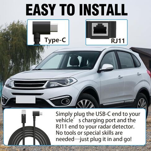 كابل كاشف الرادار، سلك طاقة USB-C إلى RJ11، بطول 5.9 قدم، متوافق مع Escort MAX360 MAX 360c، Uniden R1 R3 R7، IXc، 9500 IX، Beltronics، Cobra، Radenso XP إلخ كابل الطاقة لكاشفات الرادار، in Kuwait