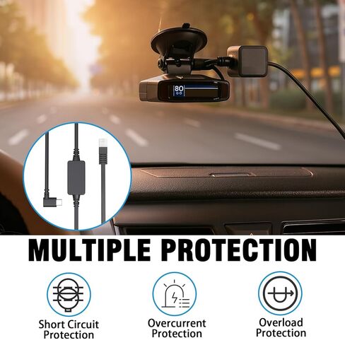 كابل كاشف الرادار، سلك طاقة USB-C إلى RJ11، بطول 5.9 قدم، متوافق مع Escort MAX360 MAX 360c، Uniden R1 R3 R7، IXc، 9500 IX، Beltronics، Cobra، Radenso XP إلخ كابل الطاقة لكاشفات الرادار، in Kuwait