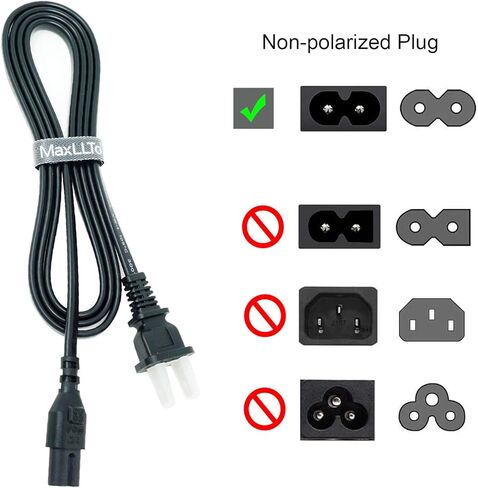 MaxLLTo 2-Prong Power Cord 6ft Cable for Nikon MH-61 MH 62 63 64 65 66 Battery Charger Black in Kuwait
