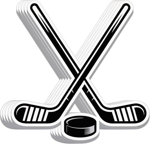 (5pcs) Hockey Sticker Decals 3 inch, Hockey Gifts for Boys Girls Team Men Women, Gifts for Players Fans Team, Waterproof Vinyl Decal for Laptop Phone Tumbler Water Bottle in Kuwait