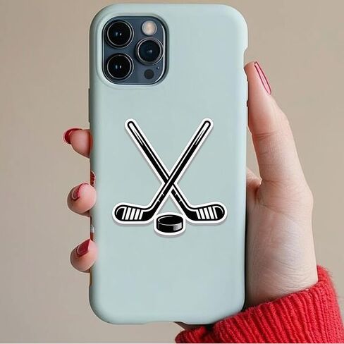 (5pcs) Hockey Sticker Decals 3 inch, Hockey Gifts for Boys Girls Team Men Women, Gifts for Players Fans Team, Waterproof Vinyl Decal for Laptop Phone Tumbler Water Bottle in Kuwait