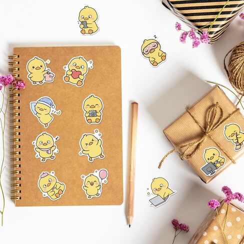 50Pcs Kawaii Duck Stickers, Waterproof Graffiti Funny Stickers for Laptop, Phone, Scrapbook, Journal, Kindle, Water Bottles, Computer, Skateboard in Kuwait