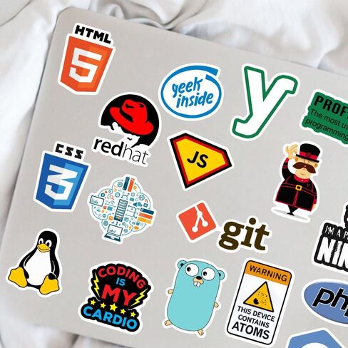 100 PCS Programming Stickers for Developers, Coders, Programmers, Hackers, and Engineers | Laptop Decals for Tech Enthusiasts in Kuwait